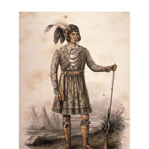 Seminole Chief Osceola, 1842 (colour litho)