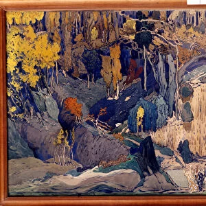Set design for Prelude to the Afternoon of a Faun, 1912 (gouache on paper)