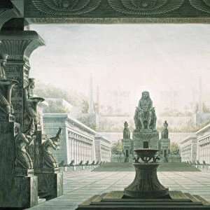 Set design for last scene of The Magic Flute by Wolfgang Amadeus Mozart