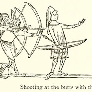 Shooting at the Butts with the Long-Bow (engraving)