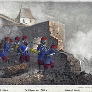 The Siege of Silistra (1854) - Scholz, Joseph (active 19th century) - 1854 - Lithograph, watercolour - 30, 2x36, 2 - Private Collection