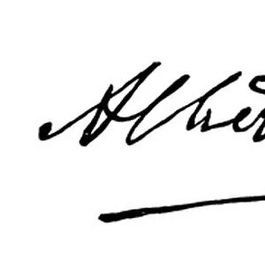 Signature of the Prince Of Wales, the future King Edward VII (engraving)