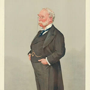 Sir Thomas Wrightson, Tariff Reform, 6 May 1908, Vanity Fair cartoon (colour litho)