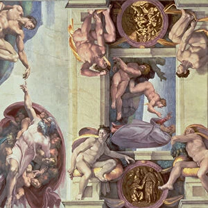 Sistine Chapel Ceiling (1508-12): The Creation of Eve, 1510 (fresco) (post restoration)