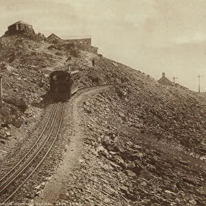 Snowdon Mountain Railway, Last Half Mile (b / w photo)