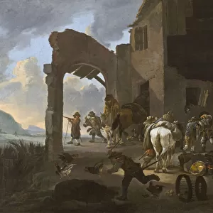 Soldiers looting a peasant family, c. 1650 (oil on canvas)