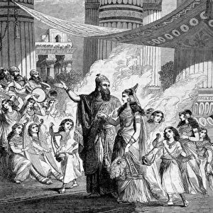 Solomon leads the Pharaohs daughter to the Palace