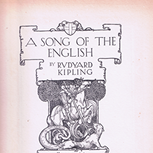 A Song of the English title page (St George and the Dragon) (litho)