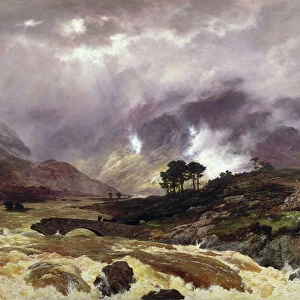 A Spate in the Highlands, 1866 (oil on canvas)