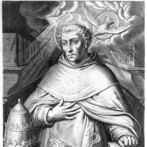 St. Thomas Aquinas (engraving) (b / w photo)