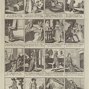 The Several Stages of a Mans Life, from the Cradle to the Coffin (engraving)