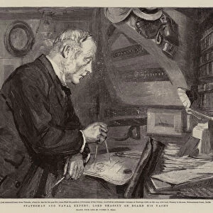 Statesman and Naval Expert, Lord Brassey on Board his Yacht (engraving)
