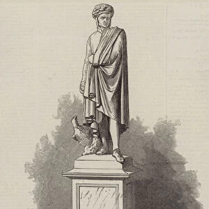 Statue of Dante, by Enrico Puzzi, about to be erected at Florence (engraving)