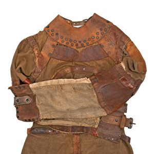 Straitjacket owned by Harry Houdini, c. 1915 (khaki canvas, leather & metal rivets)
