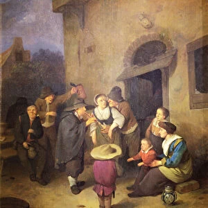 Street Musicians (oil on panel)