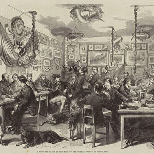 A Students Party in the Hall of the German Society at Heidelberg (engraving)