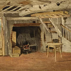 Study of a Cottage Interior, c. 1869 (oil on board)
