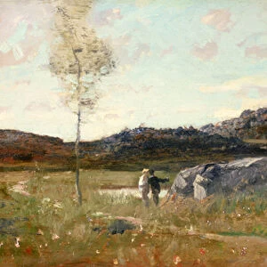 Summer Landscape (oil on panel)