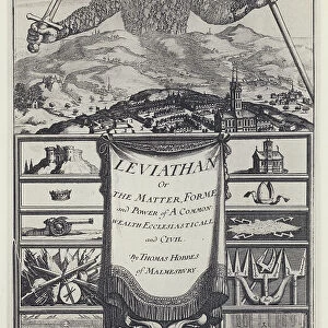 T Hobbes, Leviathan, A Crooke 1651 (b / w photo)
