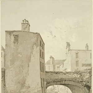 Tabernacle Bridge (first bridge from the Ropewalk), 1821 (pencil & w / c on paper)