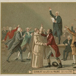 The Tennis Court Oath, French Revolution, 20 June 1789 (chromolitho)