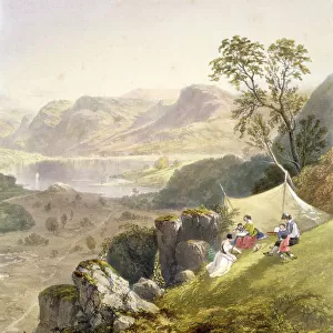 Thirlmere and Wythburn, detail, from The English Lake District, 1853 (litho)