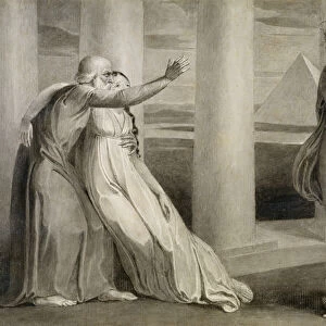 Tiriel Supporting the Dying Myratana and Cursing his Sons, 1786-89 (pen, ink & brush