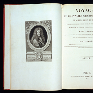 Titlepage and frontispiece portrait from Voyages du Chevalier Chardin en Perse