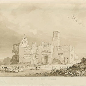 Tittensor - Old Manor House: sepia wash drawing, 1837 (drawing)