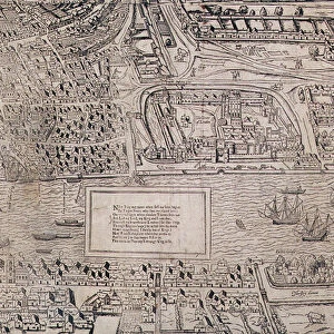 Detail of Tower of London, from Civitas Londinum, map of London