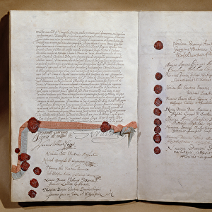 Treaty of Westphalia, signed at Munster 24th October 1648 (pen & ink on paper
