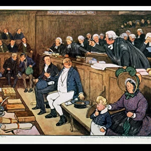 The Trial of Mr Pickwick, 1910 (colour litho)