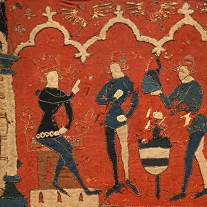 Detail from The Tristan hanging, 1370-1400 (wool)