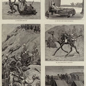 Troopers Troubles, with the Camel Corps in the Soudan (engraving)