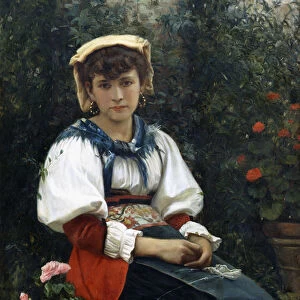 A Tuscan Beauty, 1874 (oil on canvas)