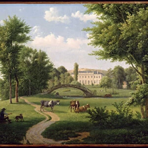 View of the Chateau de Villiers-Saint-Paul, near Senlis (oil on canvas)