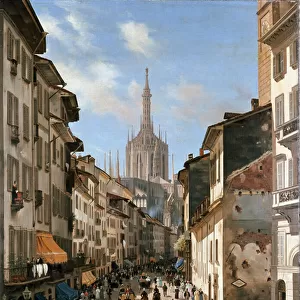 View over corsia dei Servi street (painting, c. 1839)