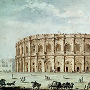 View of the Roman Amphitheatre (w / c on paper)