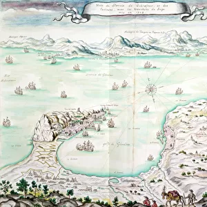 View of the Siege of Gibraltar in 1704 (w / c on paper)