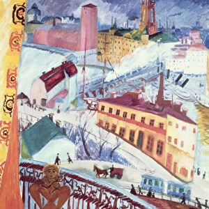 View of Slussen, 1919 (oil on canvas)