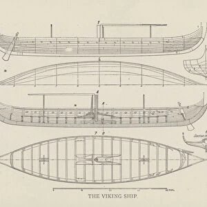 The Viking Ship (b / w photo)