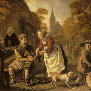 A Village Scene with a Cobbler, c. 1650 (oil on canvas)