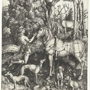 The Vision of St Eustace, 1499-1503 (engraving)