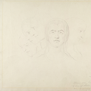 Five Visionary Heads of Women, c. 1820 (graphite on paper)