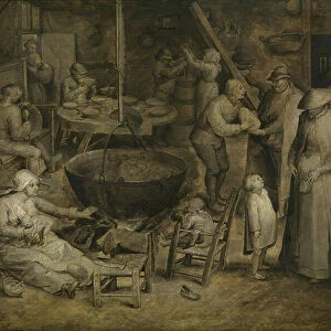 Visit to the Peasants (oil on panel)