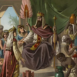 Visit of the Queen of Sheba to King Solomon (chromolitho)