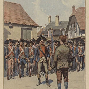 A volunteer of 1792 (colour litho)