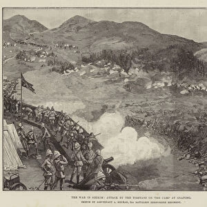 The War in Sikkim, Attack by the Tibetans on the Camp at Gnatong (engraving)