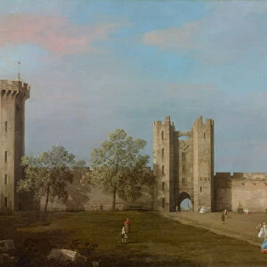 Warwick Castle, East Front from the Courtyard, 1752 (oil on canvas)