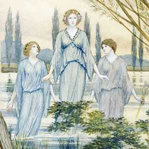 Water Nymphs, 1913 (w / c heightened with white on paper)